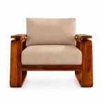 Rattan cane  Solid Sheesham Wood Sofa set (honey finish) - Image 6