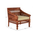 Modern carving Sheesham Wood Sofa(honey finish) - Image 4