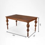 Modern Wooden 4 Seater Dining Table(teak finish) - Image 10