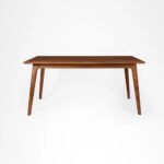 Modern  Solid 6 Seater Wooden Dining Table with Chair(teak finish) - Image 3