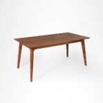 Modern  Solid 6 Seater Wooden Dining Table with Chair(teak finish) - Image 4