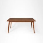Modern  Solid 6 Seater Wooden Dining Table with Chair(teak finish) - Image 5