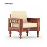 Flexwood  Ceramic tiles Solid Sheesham Wood Sofa Set (Honey Finish) - Image 5