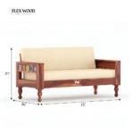 Flexwood  Ceramic tiles Solid Sheesham Wood Sofa Set (Honey Finish) - Image 6