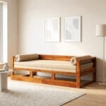 Flexwood Solid Sheesham Wood Sofa Cum Bed(honey finish)