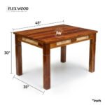 Flexwood Solid woodSheesham 4 Seater Dining Table(honey finish - Image 7