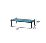 Rajasthani Wooden Khatiya Khaat (Light Blue and Dark Blue) - Image 5