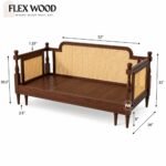 Flexwood Rattan cane solid wood sheesaam sofa come bed (walnut finish) - Image 10