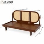 Flexwood antique look s sofa cum bed with cane detailing(walnut finish) - Image 8