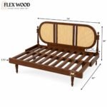 Flexwood antique look s sofa cum bed with cane detailing(walnut finish) - Image 9