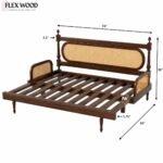 Flexwood Elegant Cane-Style Day Bed with Cushioned Backrest (walnut finish) - Image 10