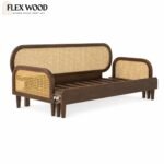Flexwood Handcrafted Sofa Cum Bed - Traditional (walnut finish) - Image 5