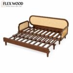 Flexwood Handcrafted Sofa Cum Bed - Traditional (walnut finish) - Image 7