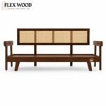 Flexwood  solid sheesham wood Extendable sofa cum bed(walnut finish) - Image 4