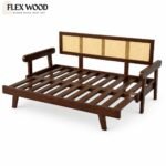 Flexwood  solid sheesham wood Extendable sofa cum bed(walnut finish) - Image 8