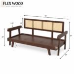 Flexwood  solid sheesham wood Extendable sofa cum bed(walnut finish) - Image 9
