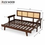 Flexwood  solid sheesham wood Extendable sofa cum bed(walnut finish) - Image 10