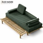 Flexwood solid wood sofa cum bed with mattress - Image 6