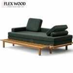 Flexwood solid wood sofa cum bed with mattress - Image 4