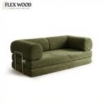Flexwood Multi-Functional Folding Floor Sofa Bed with Removable Back and Armrest - Image 2