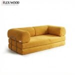 Flexwood Multi-Functional Folding Floor Sofa Bed with Removable Back and Armrest - Image 2