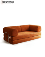 Flexwood Multi-Functional Folding Floor Sofa Bed with Removable Back and Armrest - Image 2
