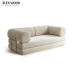 Flexwood Multi-Functional Folding Floor Sofa Bed with Removable Back and Armrest - Image 2
