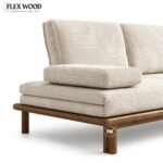 Flexwood sleeper sofa cum bed teak wood ( walnut finish) - Image 6