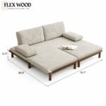 Flexwood sleeper sofa cum bed teak wood ( walnut finish) - Image 9