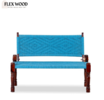 FlexwoodWooden Handmade Backrest Bench (Blue) - Image 2