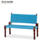 FlexwoodWooden Handmade Backrest Bench (Blue) - Image 3