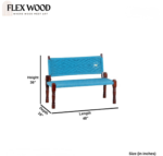 FlexwoodWooden Handmade Backrest Bench (Blue) - Image 5