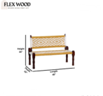 Flexwood Wooden Handmade Backrest Bench (Yellow and White) - Image 5