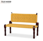 Flexwood Wooden Handamde Backrest Bench (Yellow) - Image 3