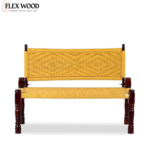 Flexwood Wooden Handamde Backrest Bench (Yellow) - Image 2
