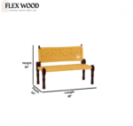 Flexwood Wooden Handamde Backrest Bench (Yellow) - Image 5