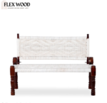 FlexwoodWooden Handmade Backrest Bench (White) - Image 2