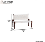 FlexwoodWooden Handmade Backrest Bench (White) - Image 5