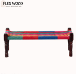 Flexwood  Balcony Bench in Sheesham Wood with (jute Colorful) - Image 2