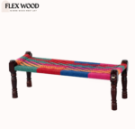 Flexwood  Balcony Bench in Sheesham Wood with (jute Colorful) - Image 3