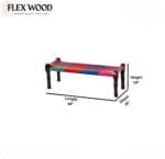 Flexwood  Balcony Bench in Sheesham Wood with (jute Colorful) - Image 5