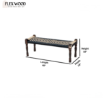 Flexwood Balcony Bench in Sheesham Wood with jute(beige and balck) - Image 5