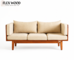 Flexwood boston sheehsaam wooden three seater sofa  (honey finish) - Image 2