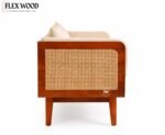 Flexwood boston sheehsaam wooden three seater sofa  (honey finish) - Image 4