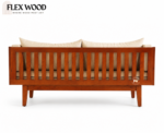 Flexwood boston sheehsaam wooden three seater sofa  (honey finish) - Image 5