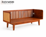 Flexwood boston sheehsaam wooden three seater sofa  (honey finish) - Image 6