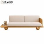 FlexWood Handcrafted Japanese Style Low Seating 3 Seater Sofa, Natural finish - Image 2
