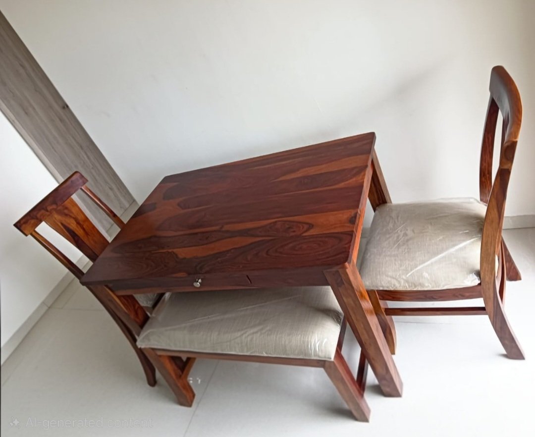 Tofie  Solid wood Dining Table with chair for dining room(honey finish) photo review