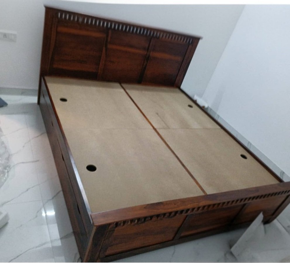 Adolph solid wood box  Storage Bed king size(honey finish) photo review
