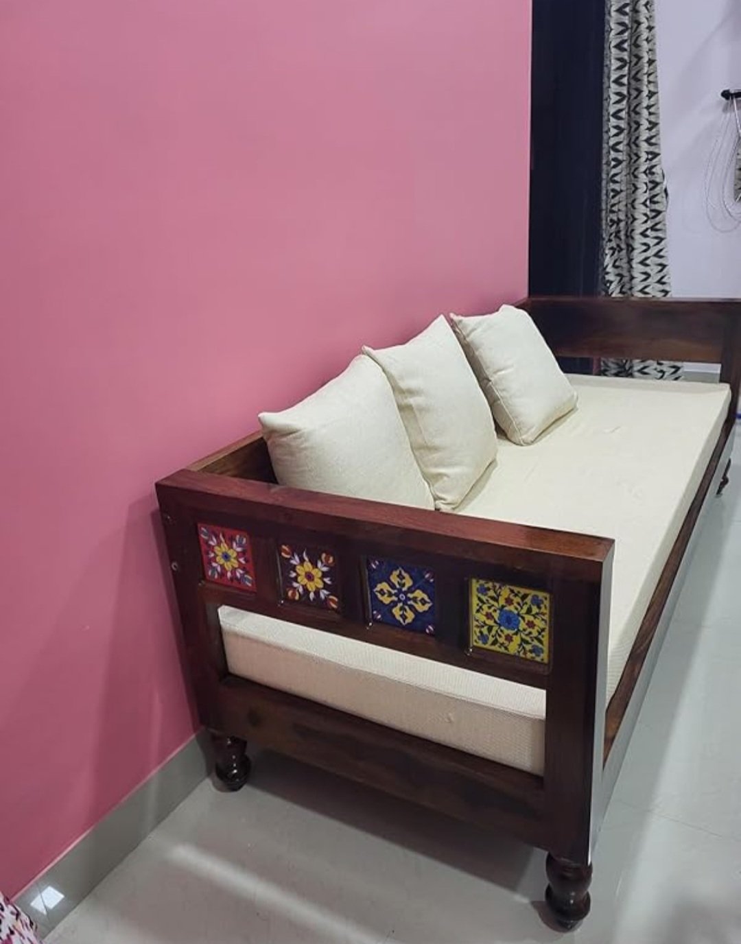 Flexwood  Ceramic tiles Solid Sheesham Wood Sofa Set (Honey Finish) photo review